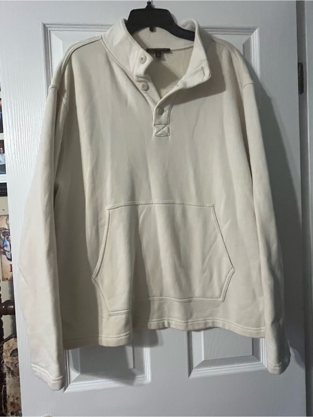Banana Republic Cream Button Mock-Neck Pullover